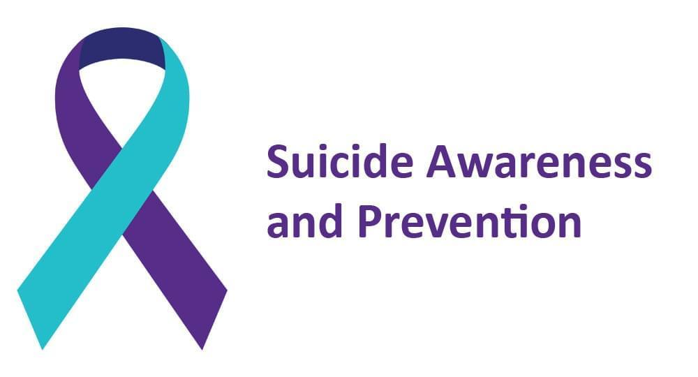 blue and purple ribbon for suicide awareness and prevention