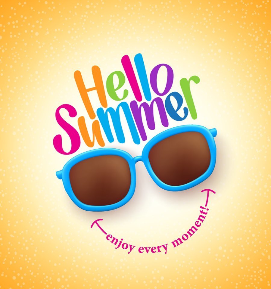 Blue sunglasses and yellow background